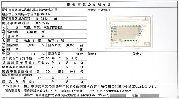 (仮称)横濱ゲートタワープロジェクトの建築計画のお知らせ